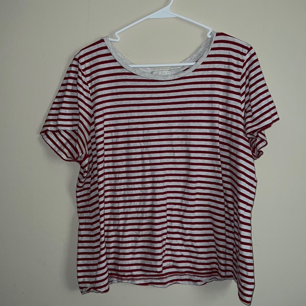 Red & white stripped forever 21 plus size top